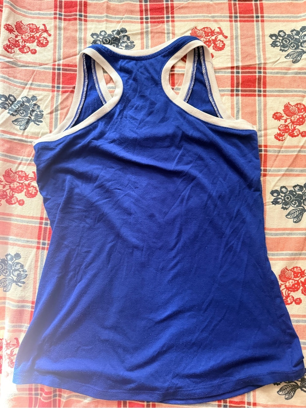 MLB Royal Blue Toronto Rhinestone Racerback Tank with some rhinestones missing - Picture 2 of 2